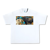 White Charolais and black angus bull with sunflower and leopard Urban Heavy Tee - RanaPortraitStore