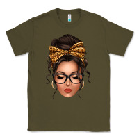 Army Green caucasian leopard messy bun Classic Tee - texasbilliewilder