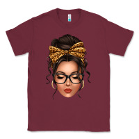 Burgundy caucasian leopard messy bun Classic Tee - texasbilliewilder