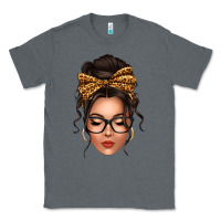 Charcoal Heather caucasian leopard messy bun Classic Tee - texasbilliewilder
