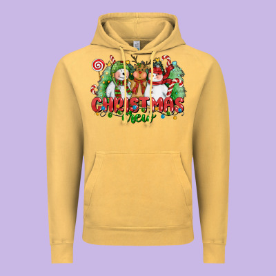 Christmas Crew Polar Bear Reindeer And Snowman Vintage Hoodie Designed By Cowgirlartshop