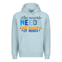 Blue Mist The world needs all kinds of minds Premium Hoodie - CowhideDigitalArt