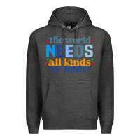 Charcoal Heather The world needs all kinds of minds Premium Hoodie - CowhideDigitalArt