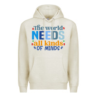 Oatmeal Heather The world needs all kinds of minds Premium Hoodie - CowhideDigitalArt
