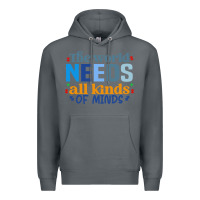 Rock The world needs all kinds of minds Premium Hoodie - CowhideDigitalArt
