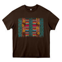 Chocolate Brown sunflower serape brush stroke Heavy Core Tee - Artiststas