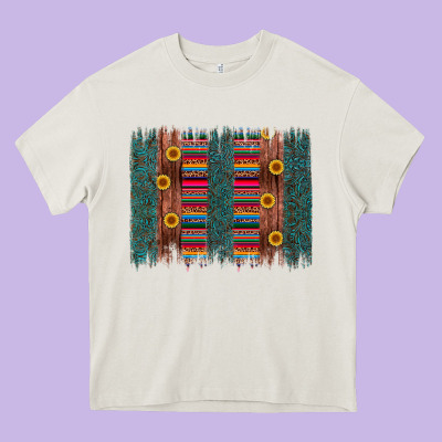 Sunflower Serape Brush Stroke Heavy Core Tee Designed By Artiststas