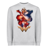 Heather Grey wonder woman movie arms crossed t shirt Heavyweight Sweatshirt - InspiraDesign