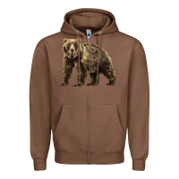 Chestnut Brown Bear Zipper Hoodie - LillyAllenDesigns