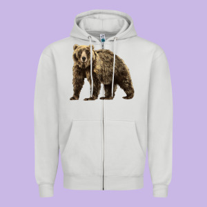 Brown Bear Zipper Hoodie Designed By Lillyallendesigns