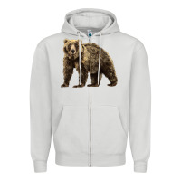 Dove Grey Brown Bear Zipper Hoodie - LillyAllenDesigns