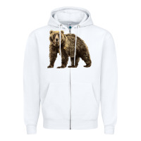 White Brown Bear Zipper Hoodie - LillyAllenDesigns