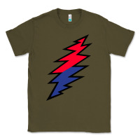 Army Green Lazy Lightning Bolt Classic Tee - InspiraDesign