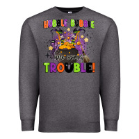 Charcoal Heather kids halloween hubble bubble here comes trouble Premium Sweatshirt - BarkalooDesign