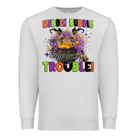 Dove Grey kids halloween hubble bubble here comes trouble Premium Sweatshirt - BarkalooDesign