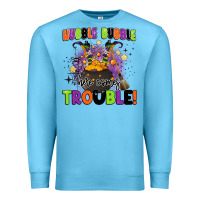 Ocean Blue kids halloween hubble bubble here comes trouble Premium Sweatshirt - BarkalooDesign
