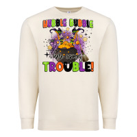 Sandshell kids halloween hubble bubble here comes trouble Premium Sweatshirt - BarkalooDesign