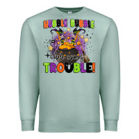 Seafoam kids halloween hubble bubble here comes trouble Premium Sweatshirt - BarkalooDesign