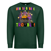 Sports Green kids halloween hubble bubble here comes trouble Premium Sweatshirt - BarkalooDesign