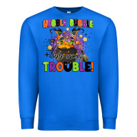 True Royal kids halloween hubble bubble here comes trouble Premium Sweatshirt - BarkalooDesign