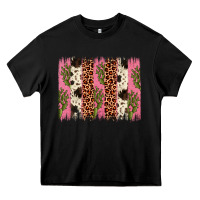 Black cactus leopard cowhide brush stroke Heavy Core Tee - Artiststas