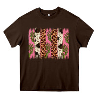 Chocolate Brown cactus leopard cowhide brush stroke Heavy Core Tee - Artiststas