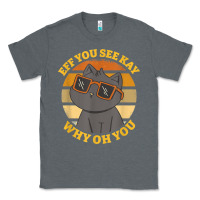 Charcoal Heather funny retro sunset eff you see kay why oh you cat lovers t shirt Classic Tee - ArtChic