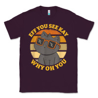 Plum funny retro sunset eff you see kay why oh you cat lovers t shirt Classic Tee - ArtChic