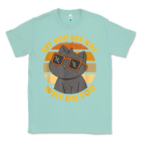 Seafoam funny retro sunset eff you see kay why oh you cat lovers t shirt Classic Tee - ArtChic