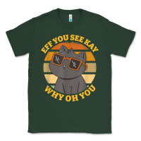 Sports Green funny retro sunset eff you see kay why oh you cat lovers t shirt Classic Tee - ArtChic