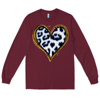 Burgundy Dalmatians Heart Gold Glitter Long Sleeve Tee - Jasminsmagicworld