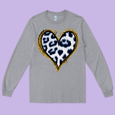 Dalmatians Heart Gold Glitter Long Sleeve Tee Designed By Jasminsmagicworld