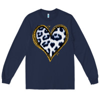 Navy Dalmatians Heart Gold Glitter Long Sleeve Tee - Jasminsmagicworld