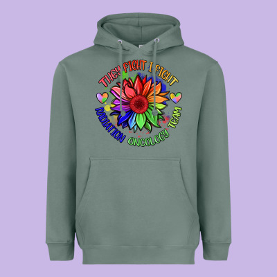 Oncology Team Sunflower Heavyweight Hoodie Designed By Barkaloodesign