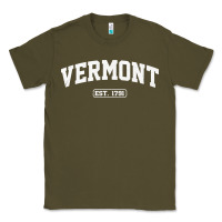 Army Green vermont vintage state athletic style pullover hoodie Classic Tee - ArtChic