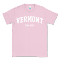 Bubblegum Pink vermont vintage state athletic style pullover hoodie Classic Tee - ArtChic