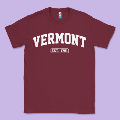 Vermont Vintage State Athletic Style Pullover Hoodie Classic Tee Designed By Artchic