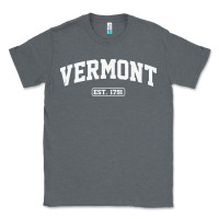 Charcoal Heather vermont vintage state athletic style pullover hoodie Classic Tee - ArtChic