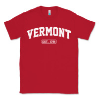 Red vermont vintage state athletic style pullover hoodie Classic Tee - ArtChic