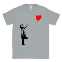 Heather Grey banksy girl with balloon Classic Tee - ArtChic