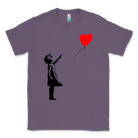 Lavender banksy girl with balloon Classic Tee - ArtChic