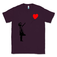 Plum banksy girl with balloon Classic Tee - ArtChic