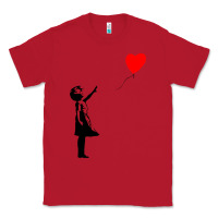 Red banksy girl with balloon Classic Tee - ArtChic