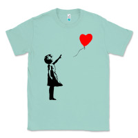 Seafoam banksy girl with balloon Classic Tee - ArtChic