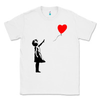 White banksy girl with balloon Classic Tee - ArtChic