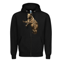 Black Brown Bear Cub Zipper Hoodie - LillyAllenDesigns