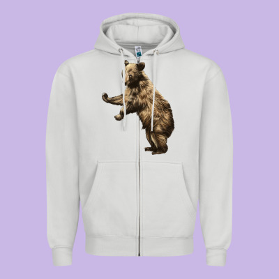 Brown Bear Cub Zipper Hoodie Designed By Lillyallendesigns