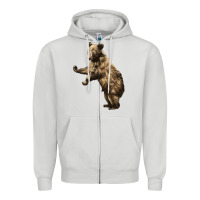 Dove Grey Brown Bear Cub Zipper Hoodie - LillyAllenDesigns