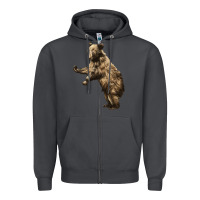 Smoke Brown Bear Cub Zipper Hoodie - LillyAllenDesigns