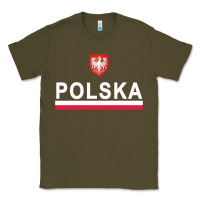 Army Green Sporty Polska Flag And Emblem Polish Coat Of Arms Pullover Hoodie Classic Tee - ArtChic